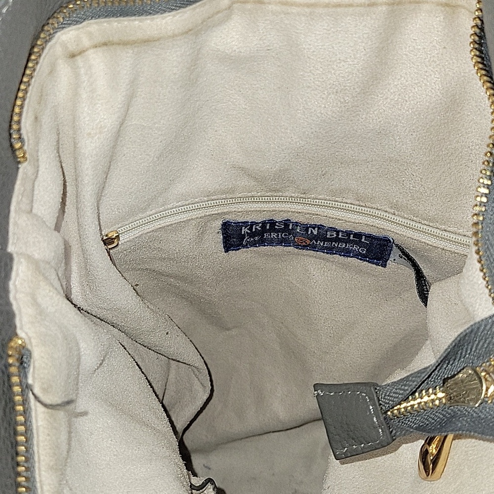 Kristen Bell for Erica Anenberg Gray Pebble Leather Tote Bag - Picture 12 of 13